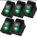5 X 12V 35A Car Fog Light Rocker Toggle Switch 4pin Green LED Dashboard Sales